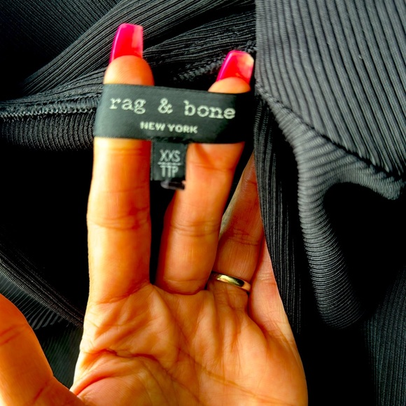 Off the shoulder rag and bone black ribbed top. - Picture 4 of 4